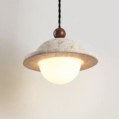 Travertine Saucer Pendant Light