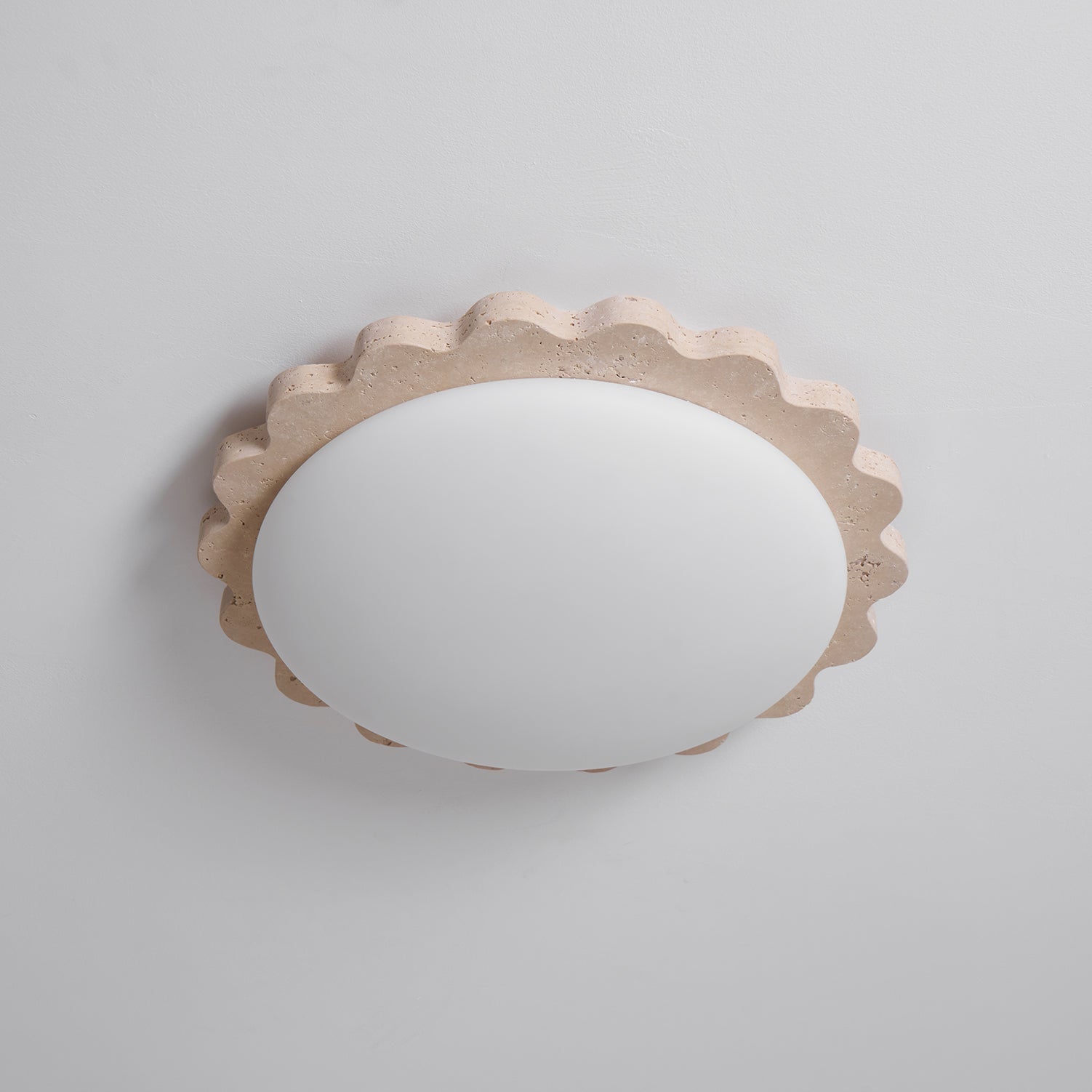 Travertine Scallop Edge Ceiling Light
