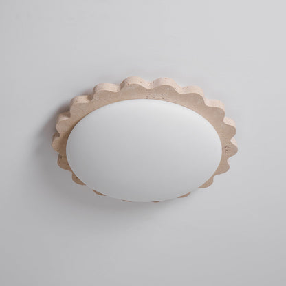 Travertine Scallop Edge Ceiling Light