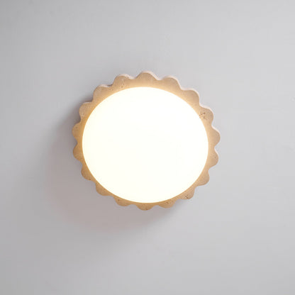 Travertine Scallop Edge Ceiling Light