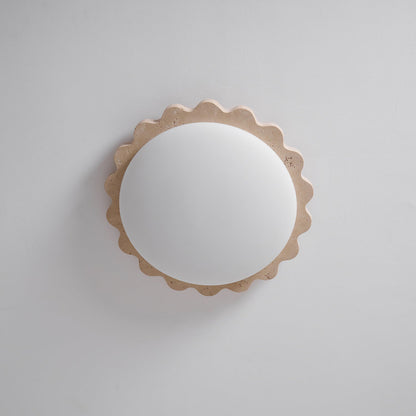 Travertine Scallop Edge Ceiling Light