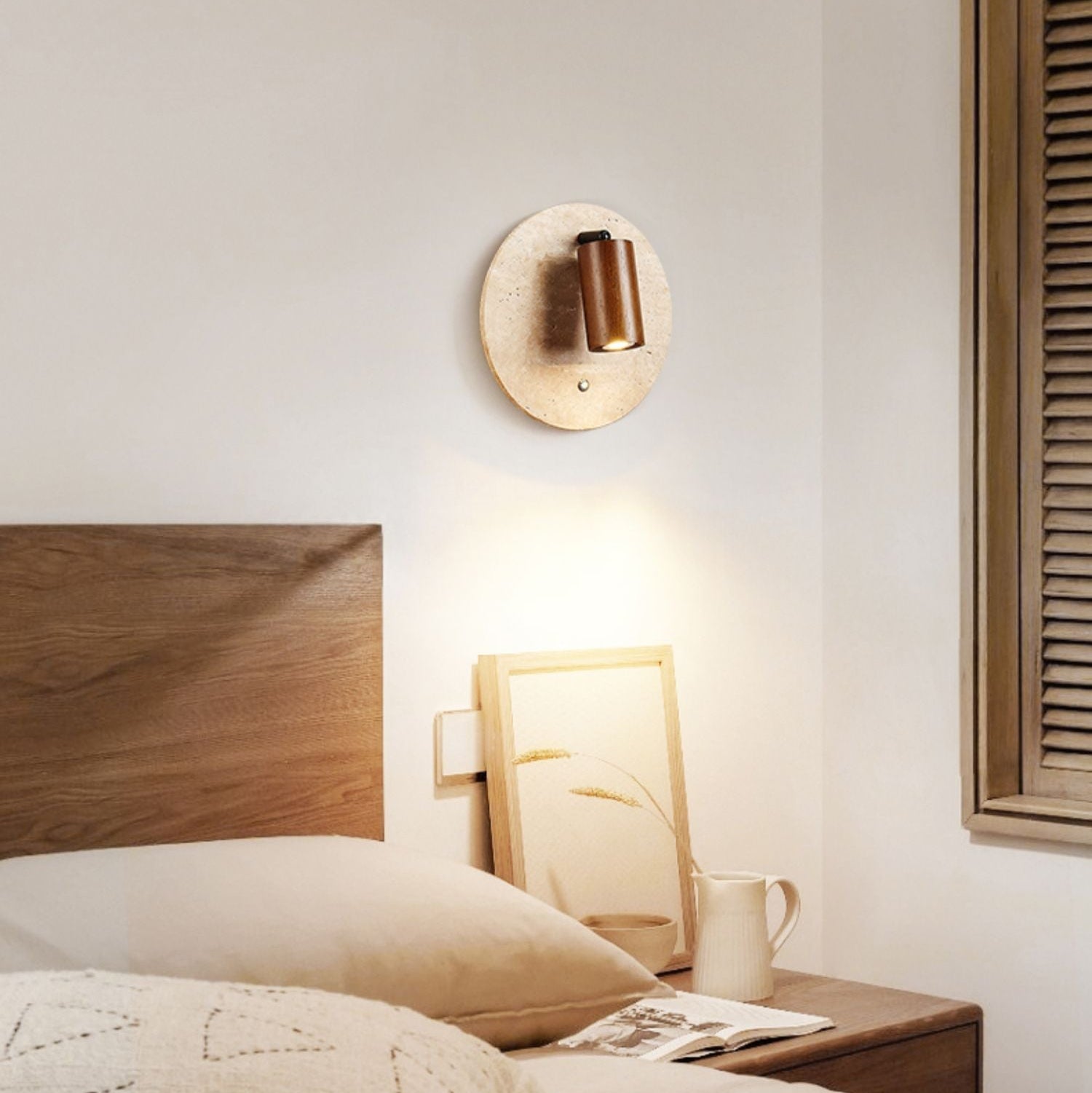 Travertine Spot Wall Sconce