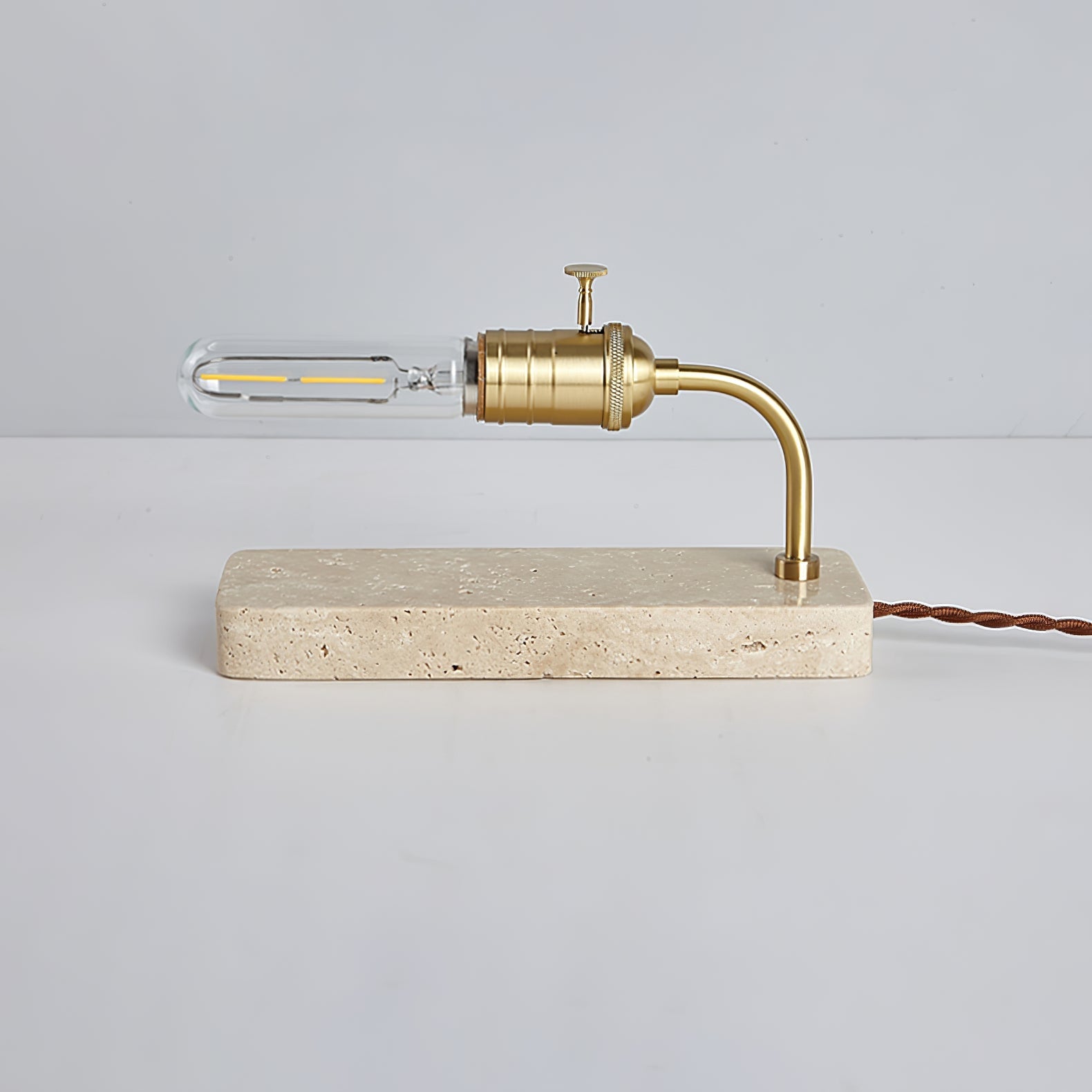 Travertine Vintage Tube Table Lamp