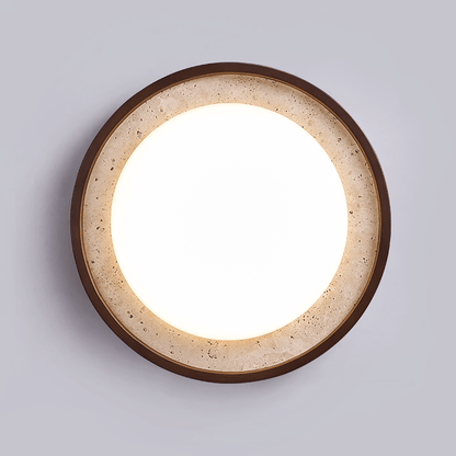 Travertine Wood Ceiling Light