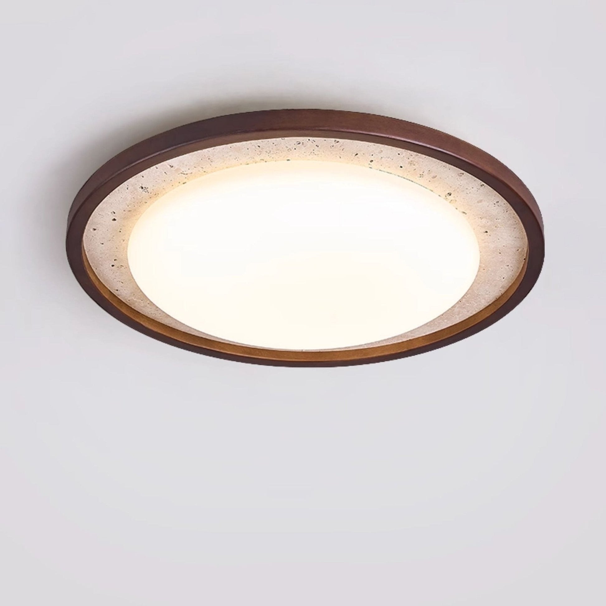 Travertine Wood Ceiling Light