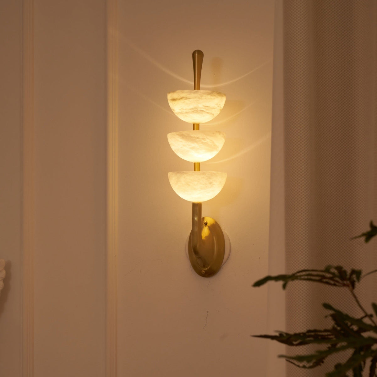Triple Alabaster Wall Sconce
