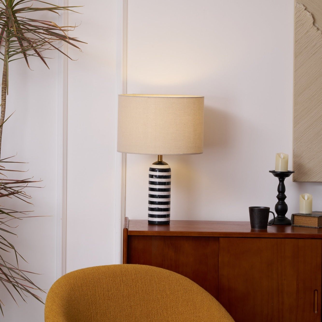 Tuxedo Marble Table Lamp
