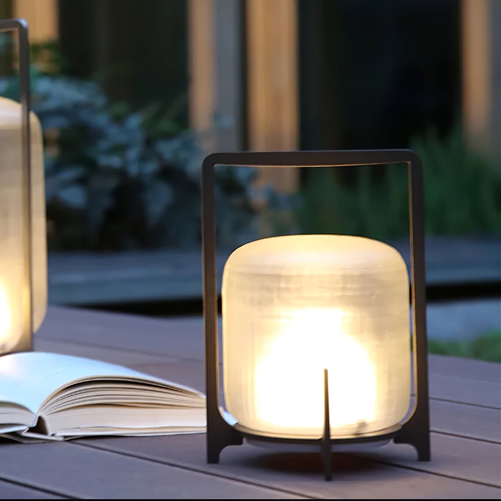 Steel Twilight Lantern Table Light