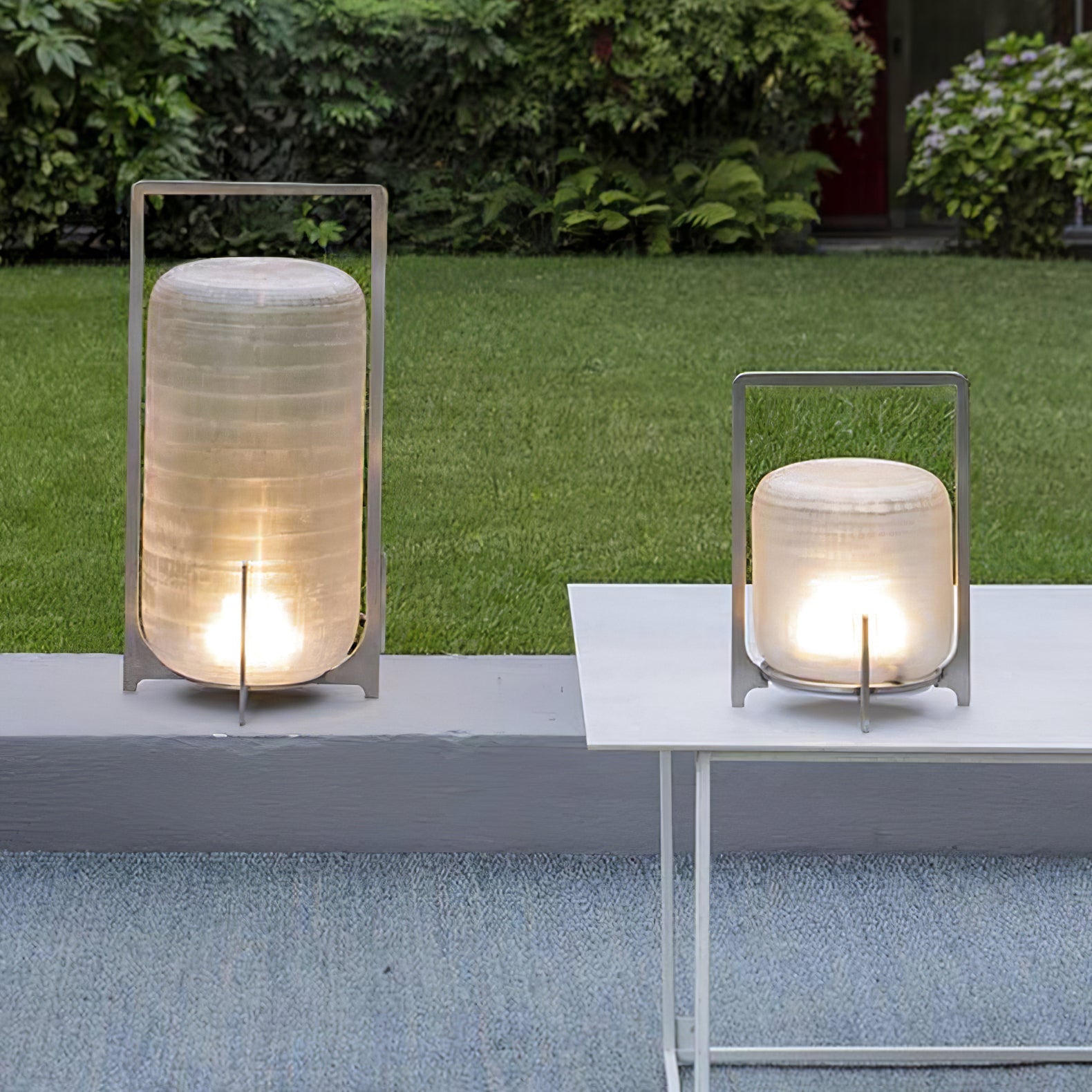 Steel Twilight Lantern Table Light