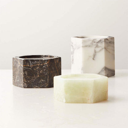 Vela Cube Marble Candle Holder