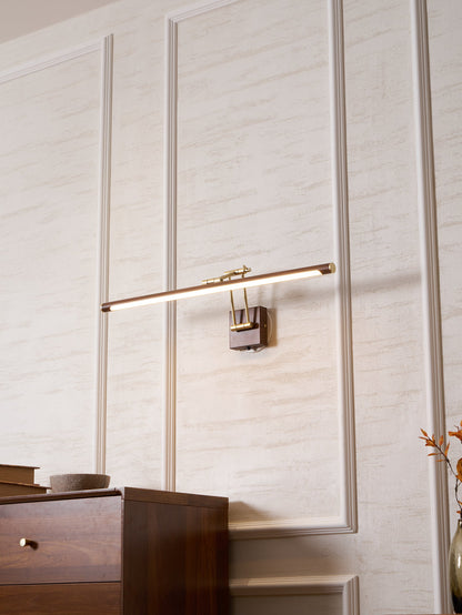 Walnut Color Linear Adjustable Wall Light