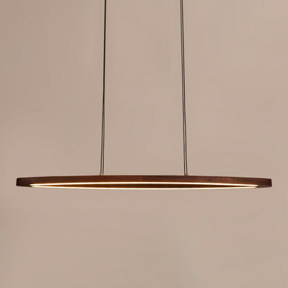 Walnut Arc Linear Pendant Lamp
