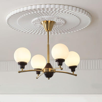 Walnut Glass Ball Chandelier