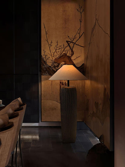 Weathered Wood Grain Floor Lamp