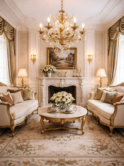 White Rose Crystal Chandelier