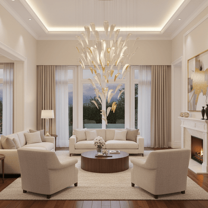 White Feather Art Deco Customize Chandelier