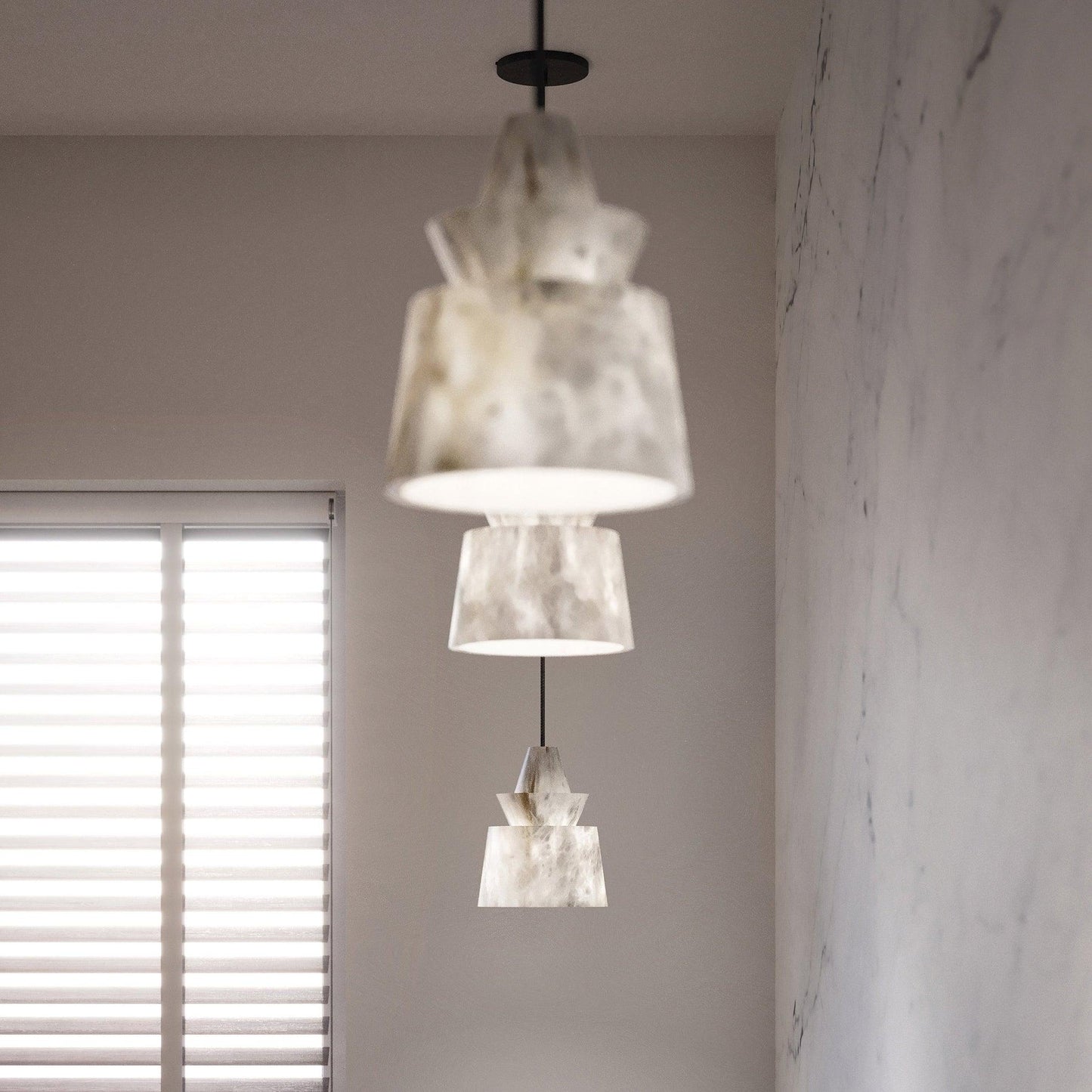 Strata Alabaster Pendant Light