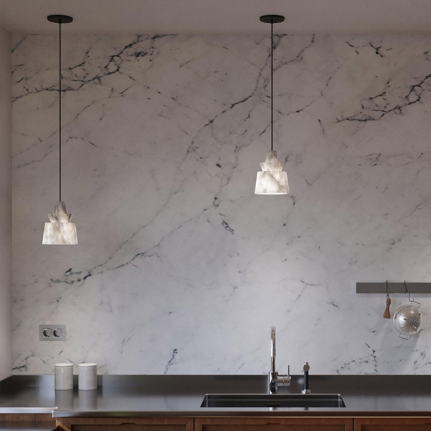 Strata Alabaster Pendant Light