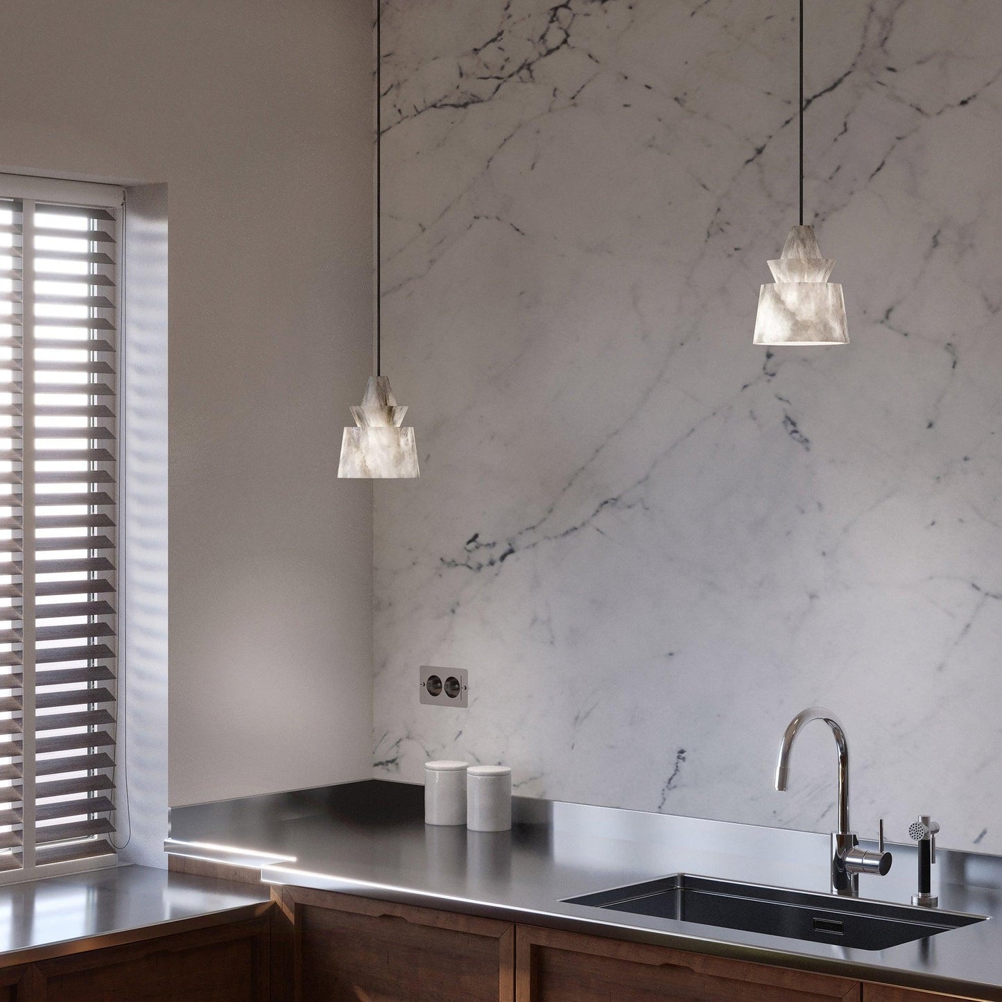 Strata Alabaster Pendant Light