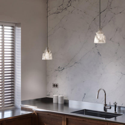 Strata Alabaster Pendant Light
