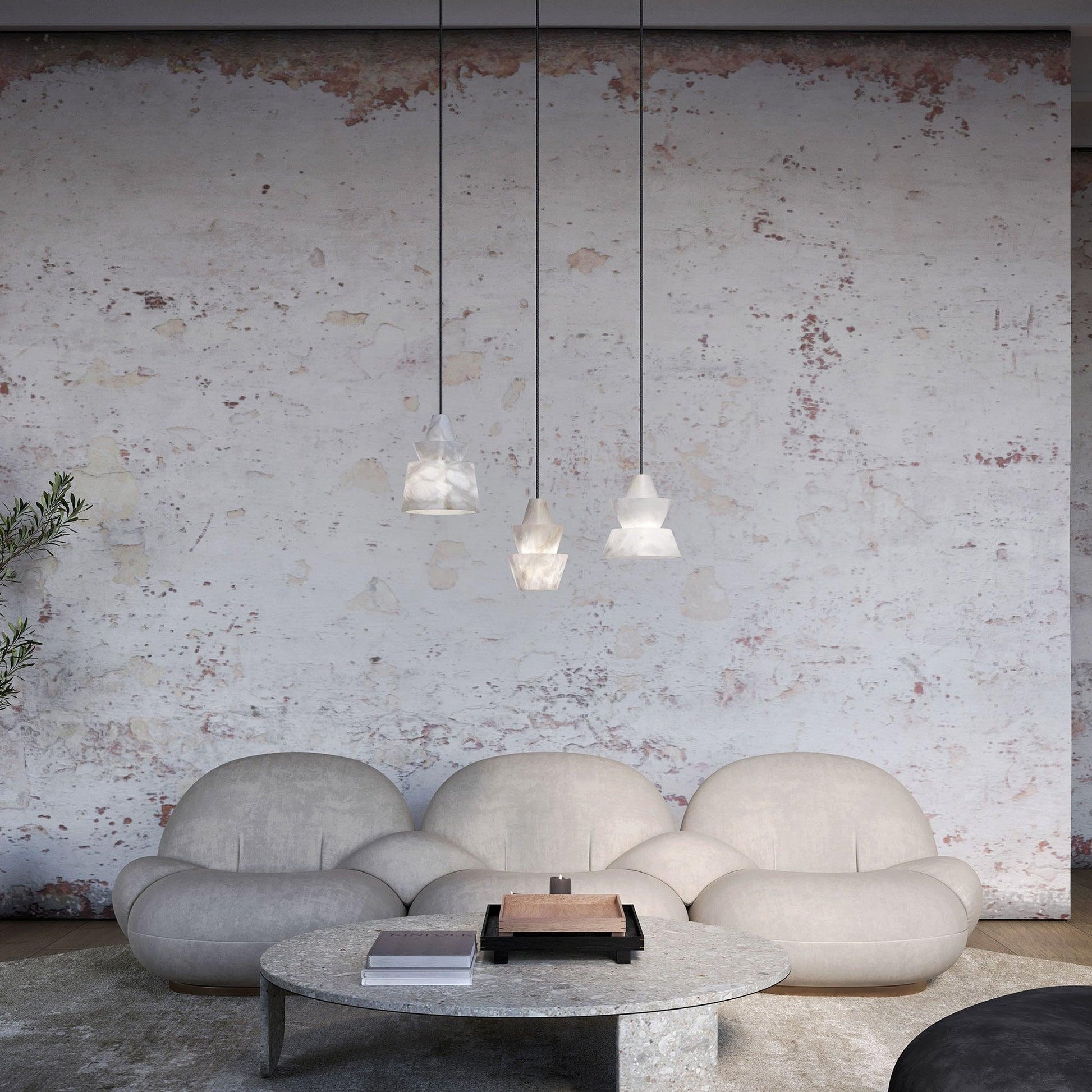 Strata Alabaster Pendant Light