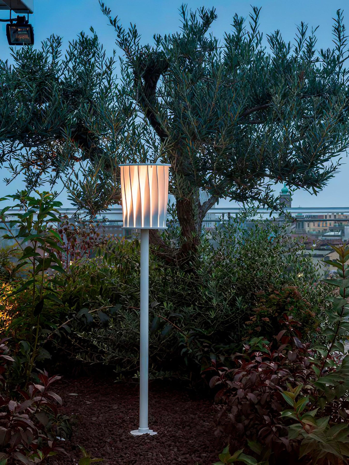 White Column Outdoor Light