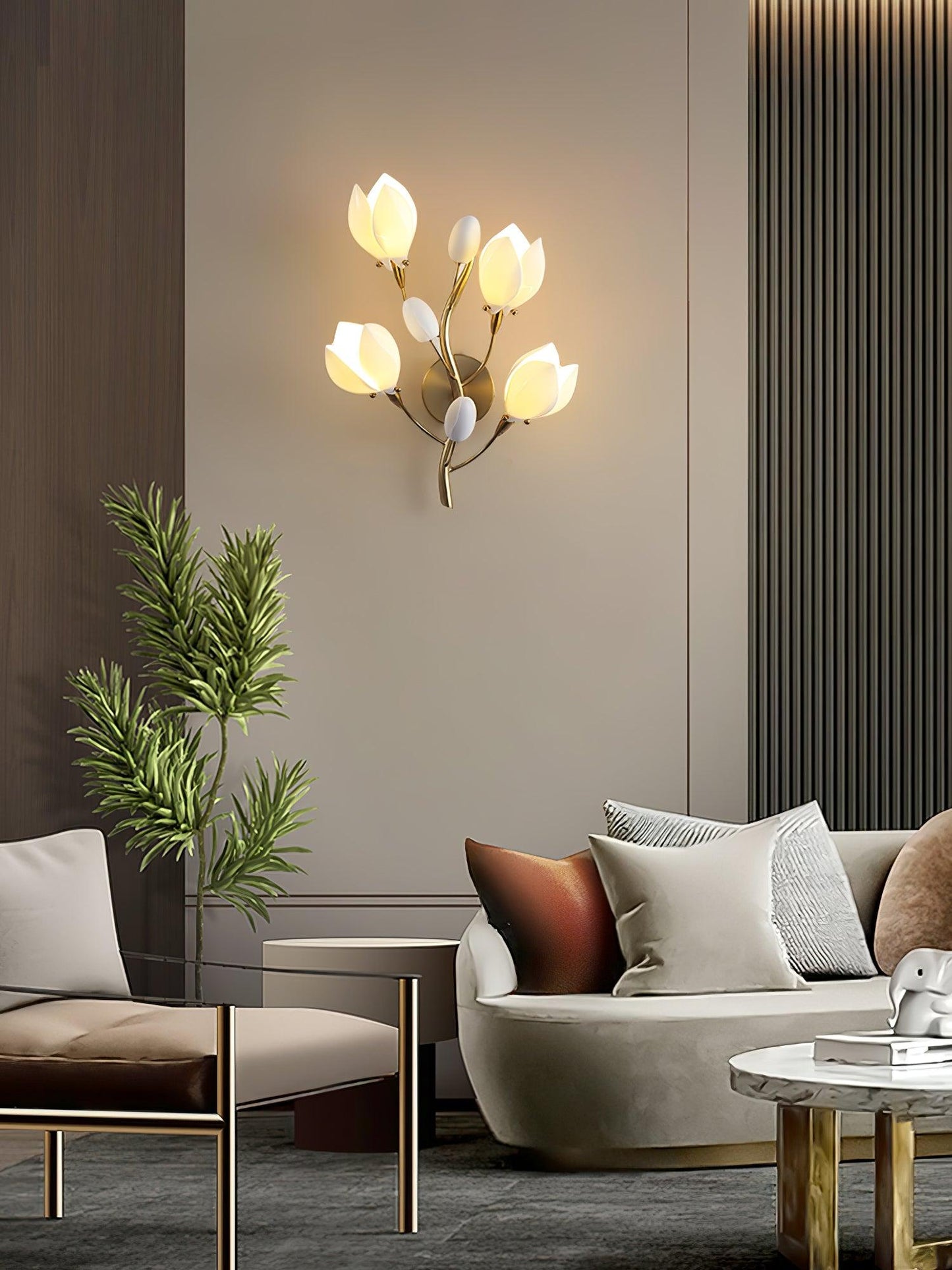Porcelain Magnolia Wall Lamp