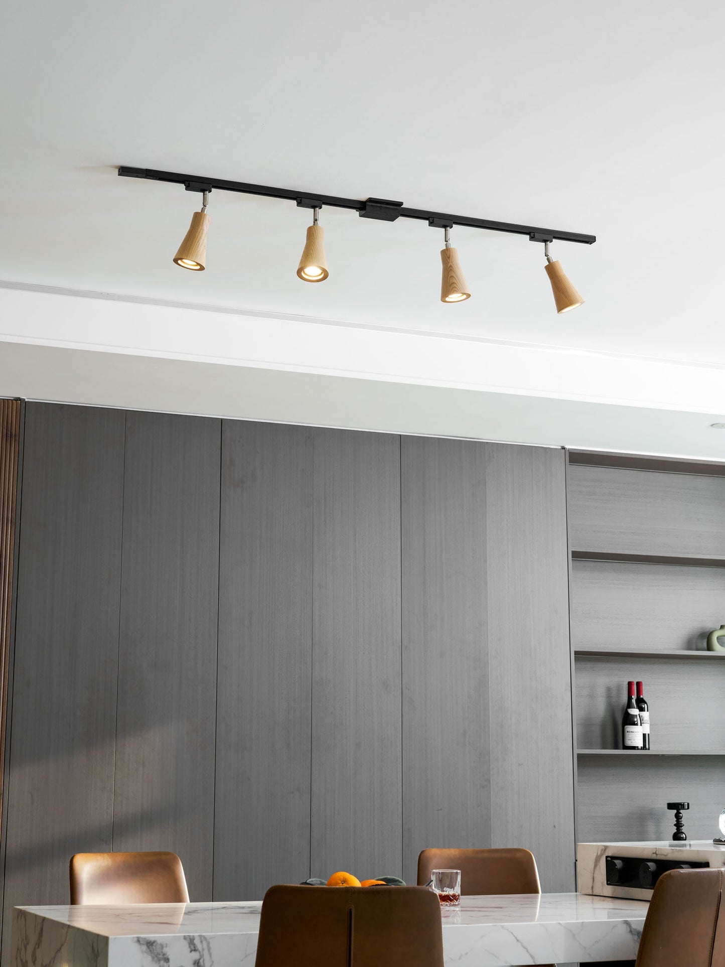 Wood Track Ceiling Lamp