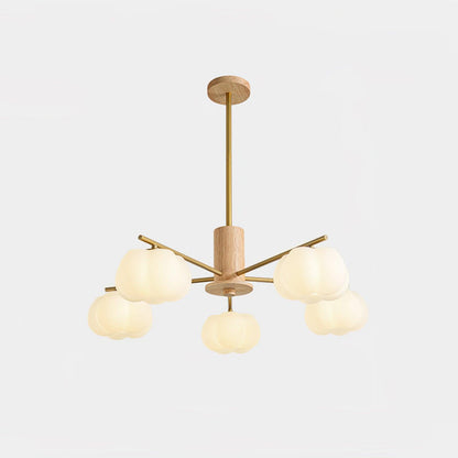 Wooden Cotton Balls Chandelier