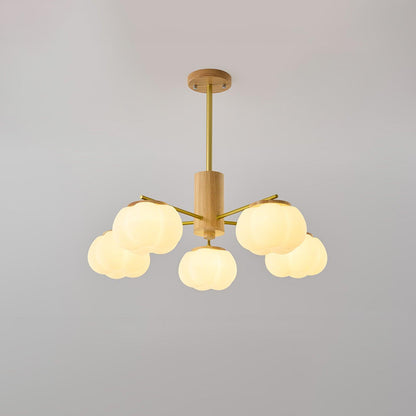 Wooden Cotton Balls Chandelier