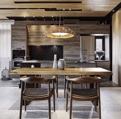 Wooden Patchwork Ring Chandelier