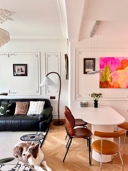 Wooden Bead Floor Lamp