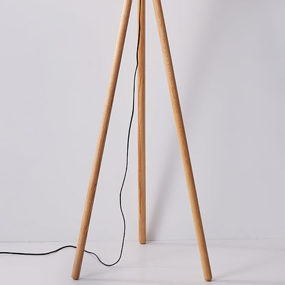 Wooden Pumpkin Floor Lamp