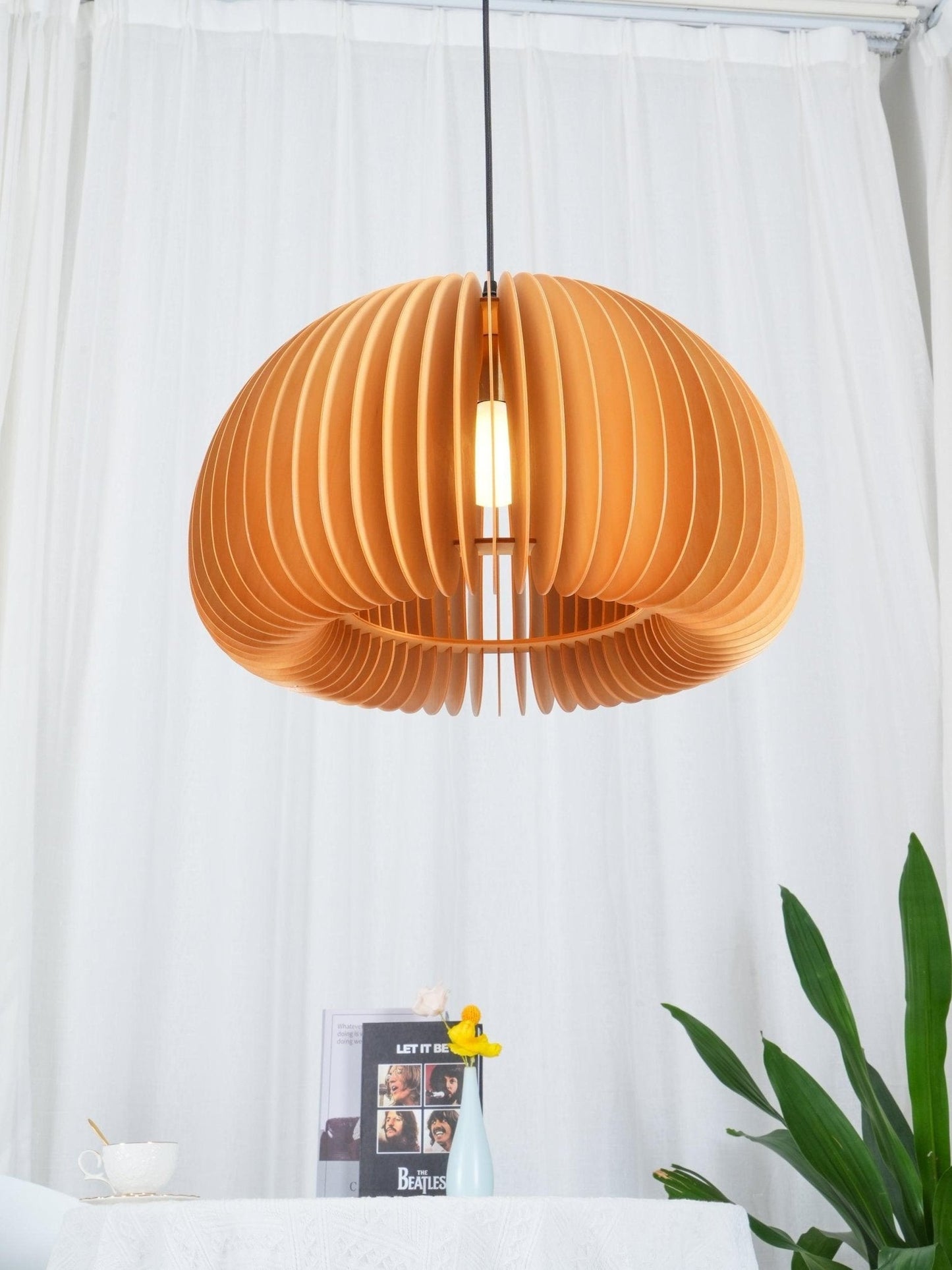 Wooden Pumpkin Swag Lights