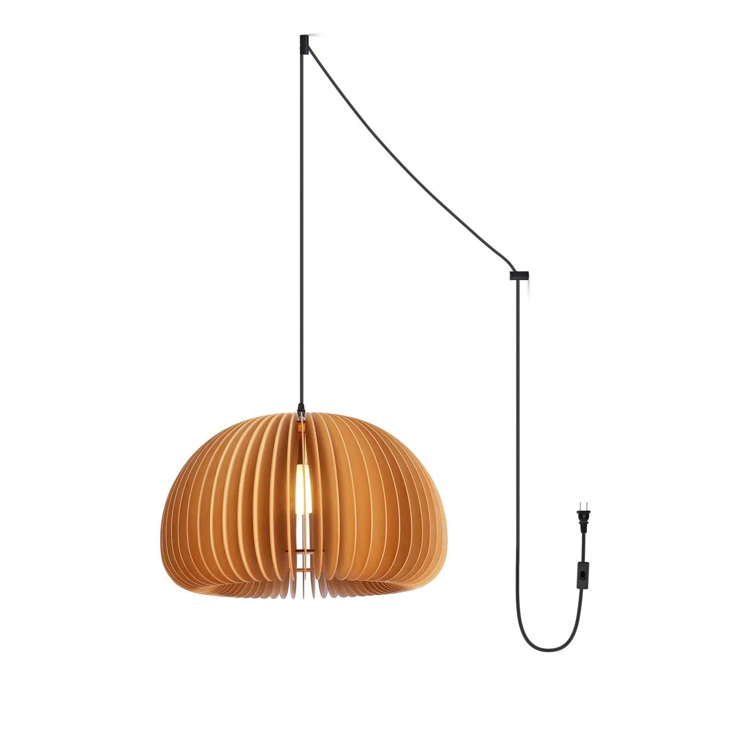 Wooden Pumpkin Swag Lights