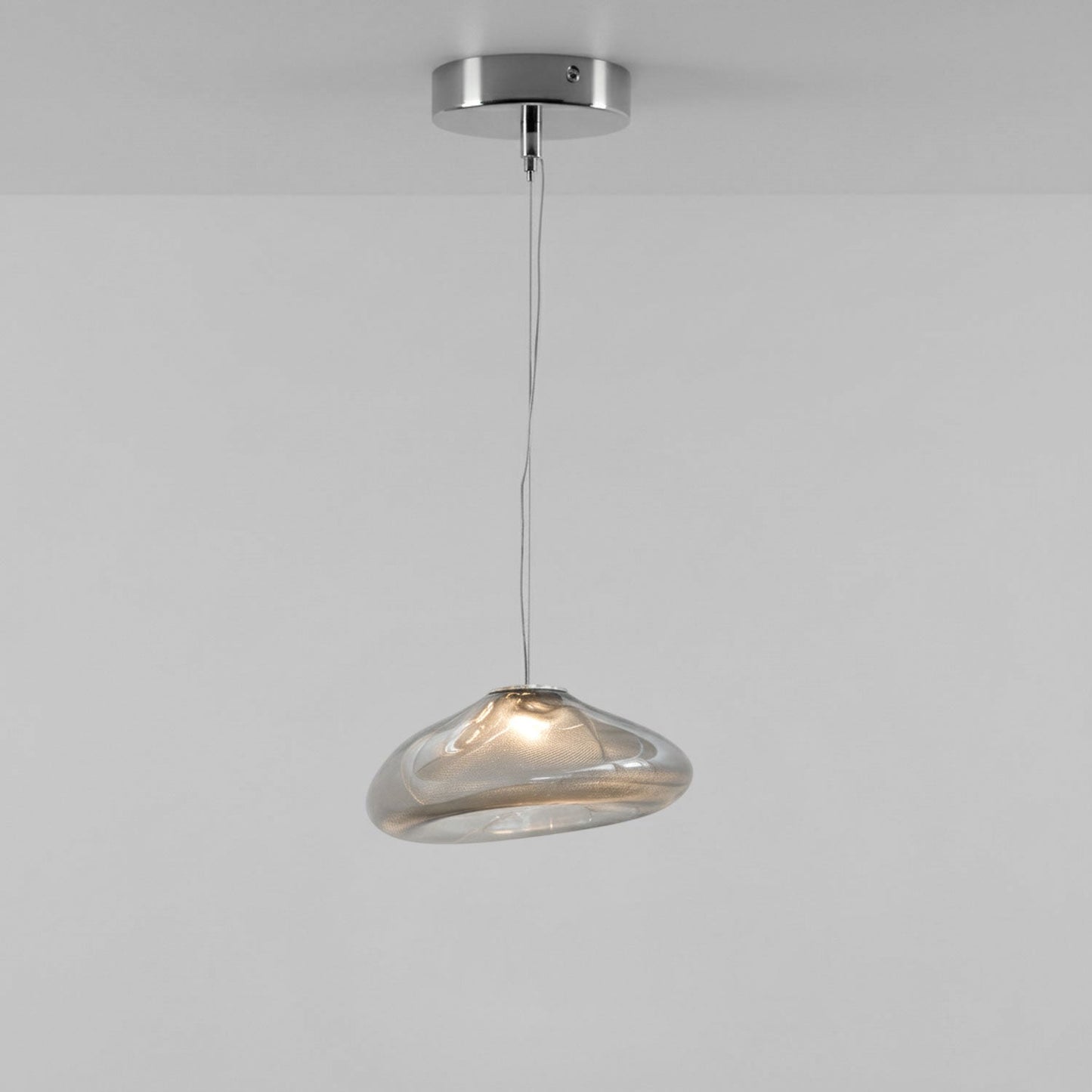 Blown Glass Mesh Pendant Light