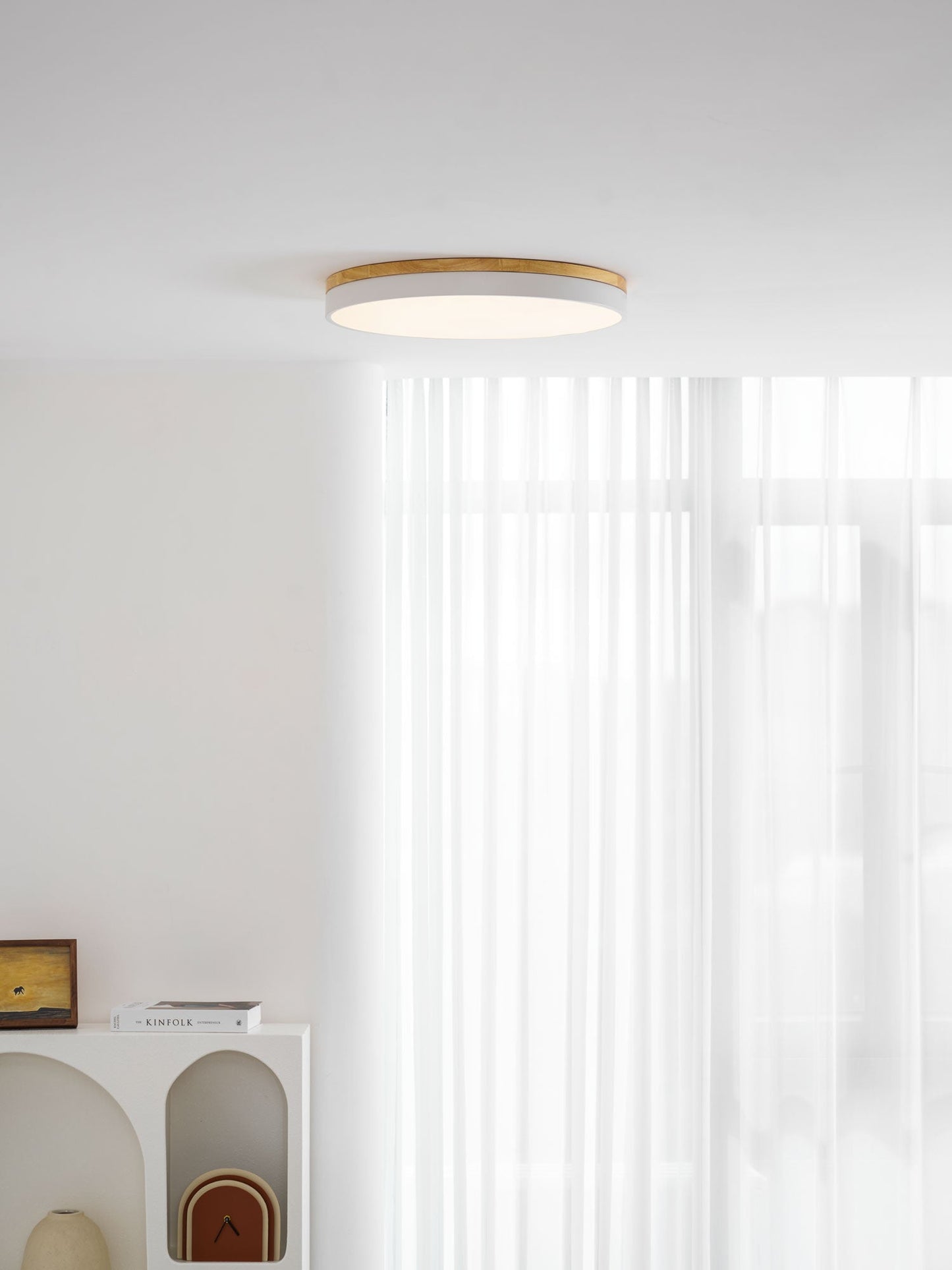 Zara Circular Wood Ceiling Lamp