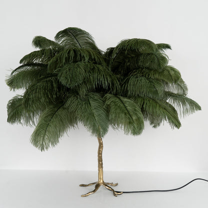 Ostrich Feather Table Lamp