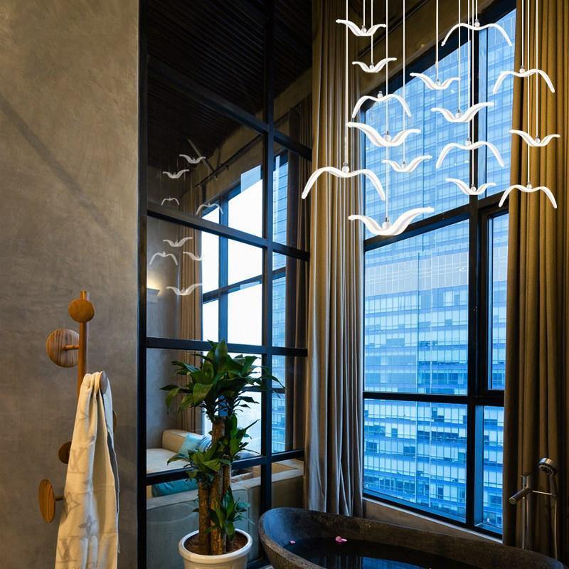 Night Birds Resin Pendant Lamp