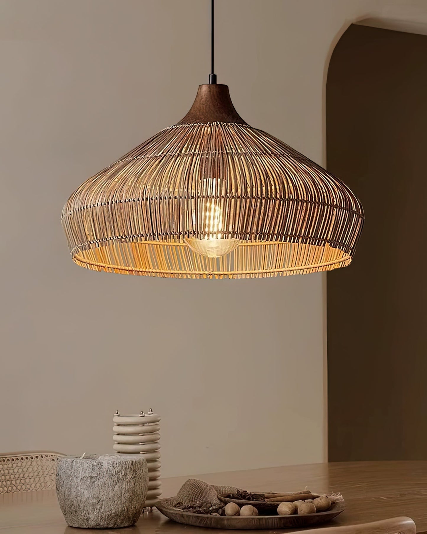 Wicker Rattan Pendant Light