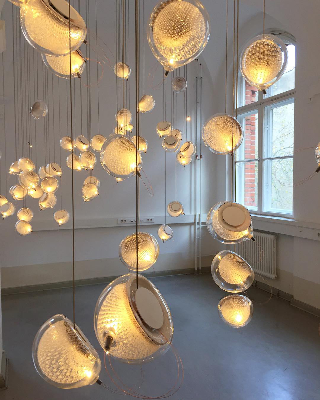 White and Clear Glass Pendant Light