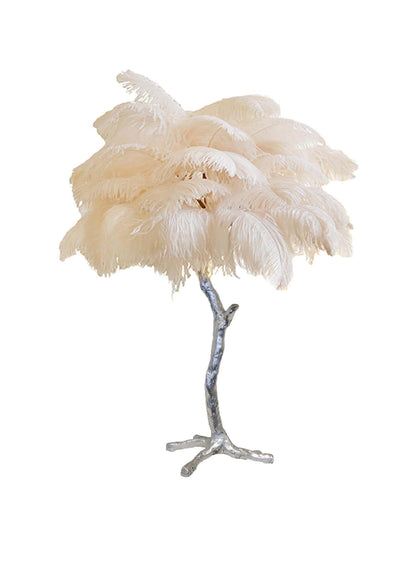 Ostrich Feather Table Lamp