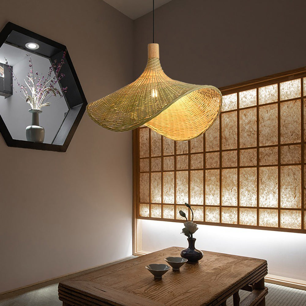 Straw hat Pendant Light