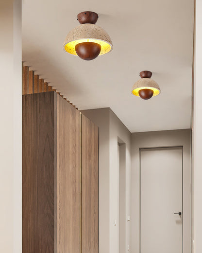 Flowerpot Travertine Ceiling Lamp