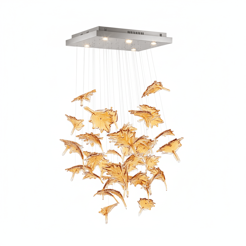 Multicolor Crystal Maple Leaf Chandelier