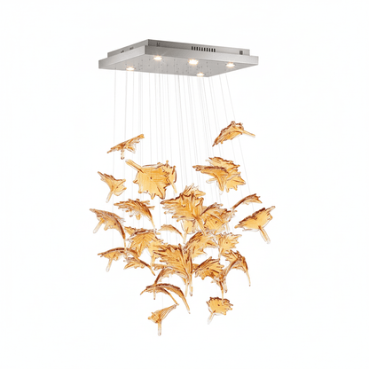 Multicolor Crystal Maple Leaf Chandelier
