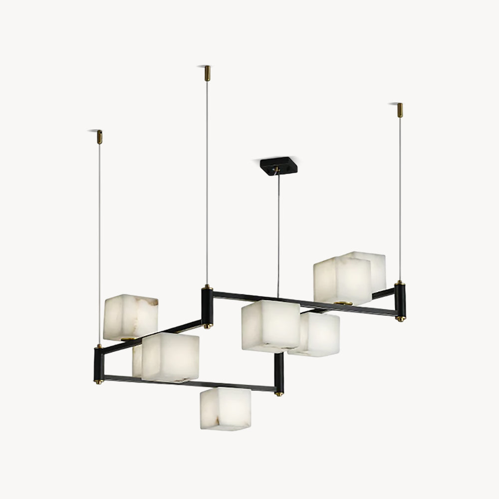 Alabaster Box Geometric Chandelier