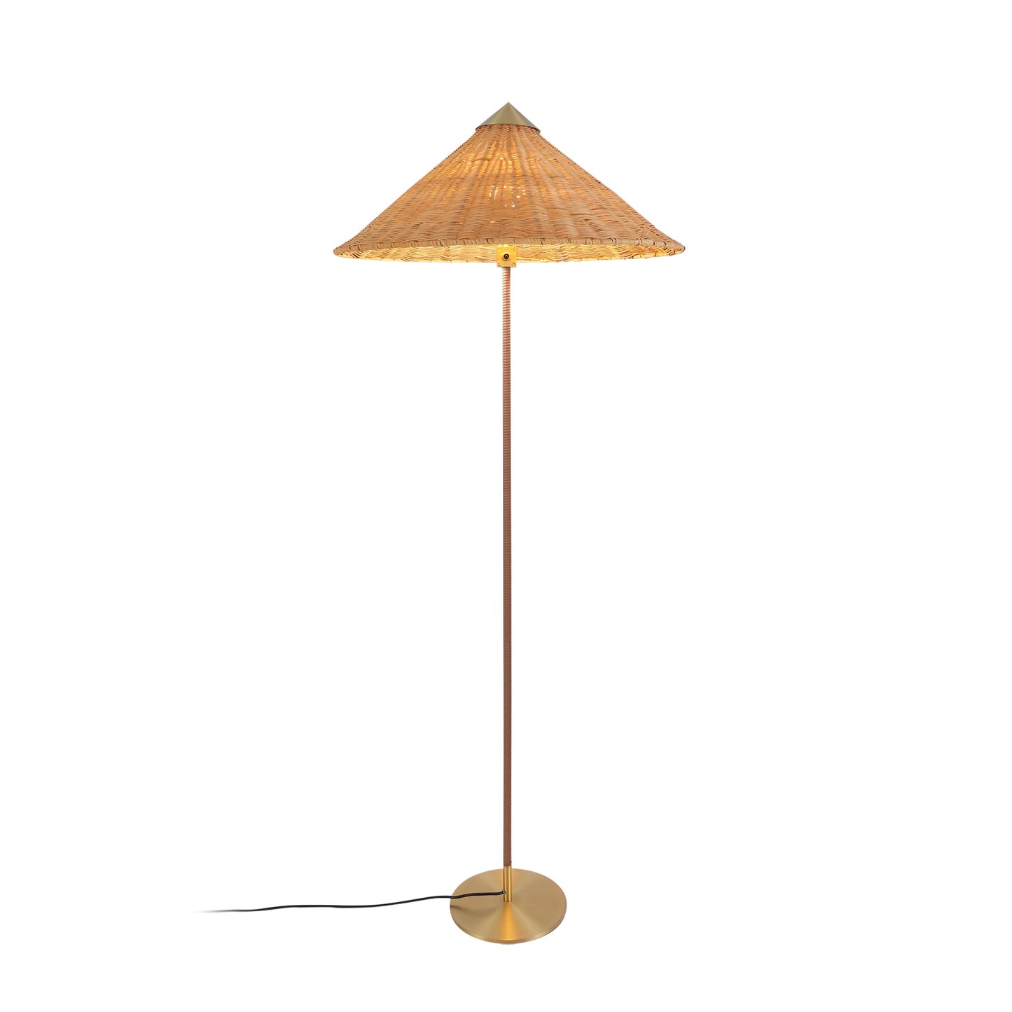 Rattan Circle Waiting Floor Lamp