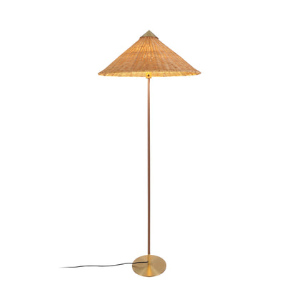 Rattan Circle Waiting Floor Lamp
