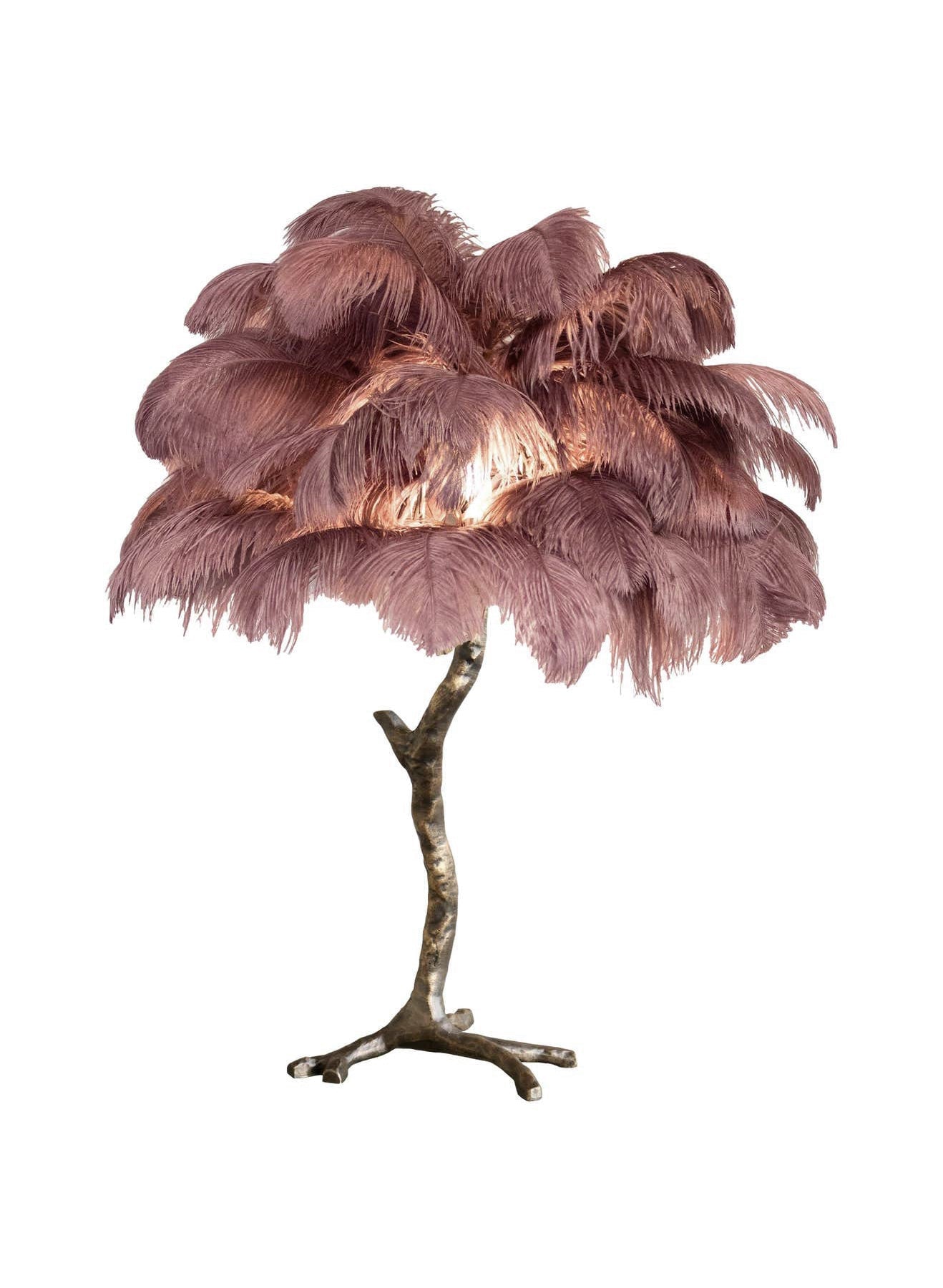 Ostrich Feather Table Lamp